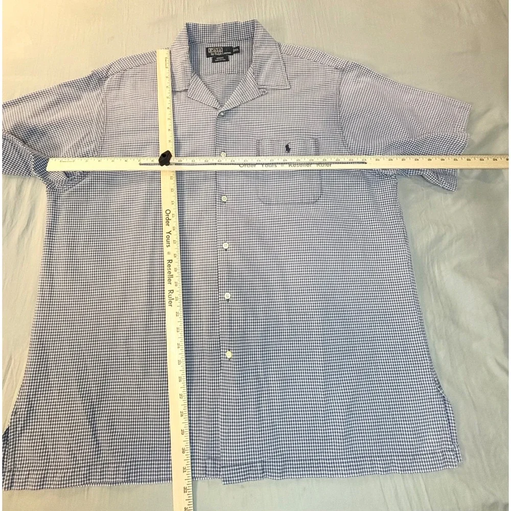 Vintage Polo Ralph Lauren Adams loop collar camp shirt men's xl gay plaid